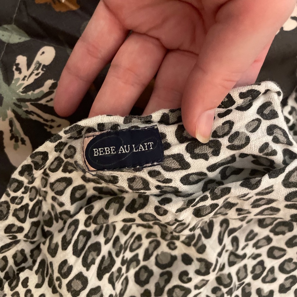 Bebe Au Lait leopard muslin baby blanket